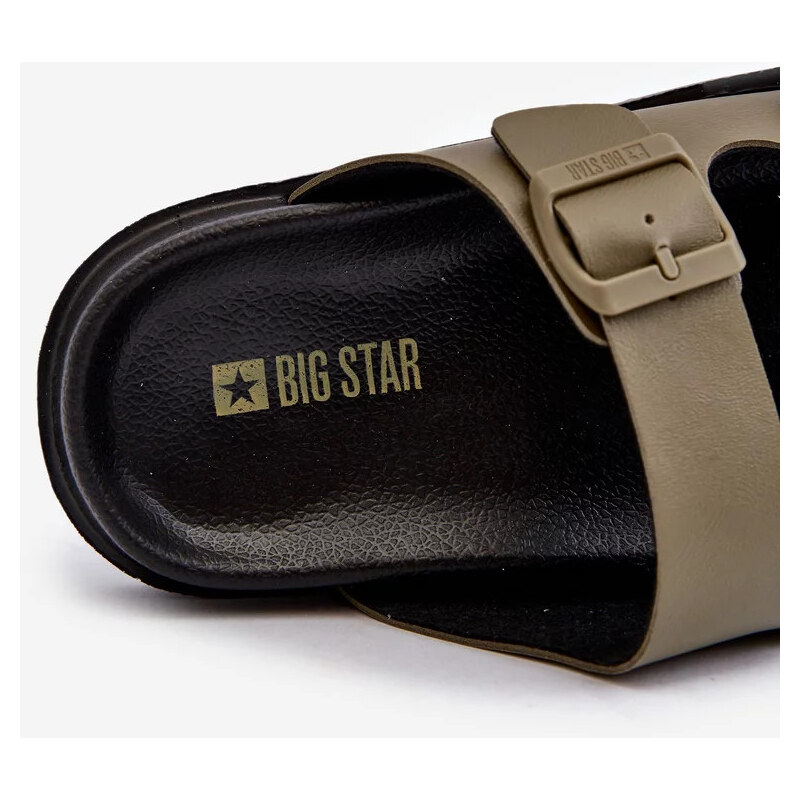 Big Star Shoes Ľahké pánske papuče s prackami Big Star Dark green 57164328