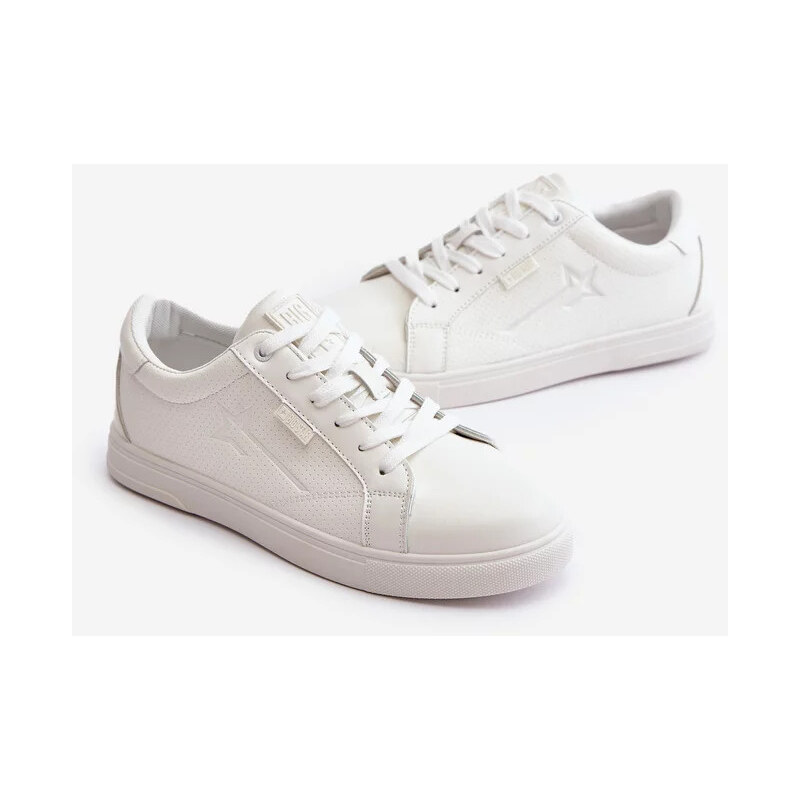 Big Star Shoes Pánske tenisky z eko kože Big Star Hi-Poly System White 57847929