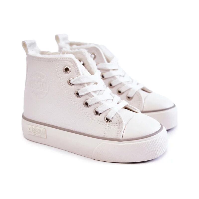 Big Star Shoes Detské vysoké tenisky so zipsom Big Star KK374227 White 62317082