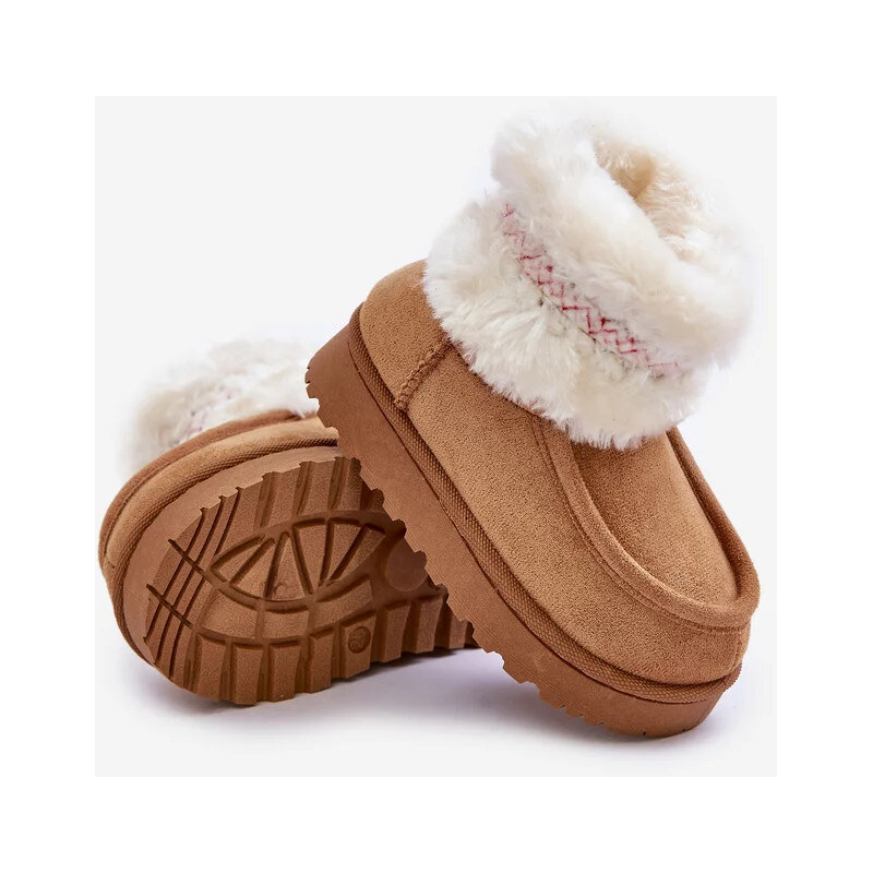 Kesi Detské členkové topánky s kožušinou a ťavím vzorom Melefia 64541253