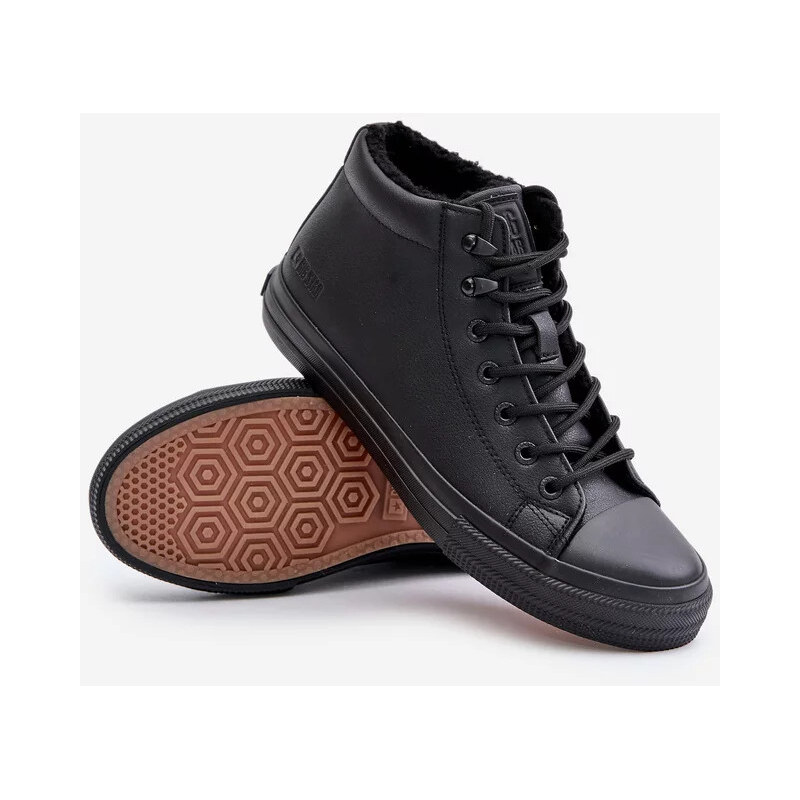 Big Star Shoes Zateplené pánske tenisky z eko kože Big Star Black 60351189