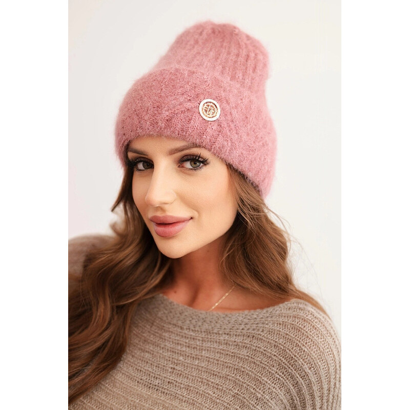 K-Fashion Dámska zimná čiapka z nadýchanej pleteniny a s elegantným 65955597