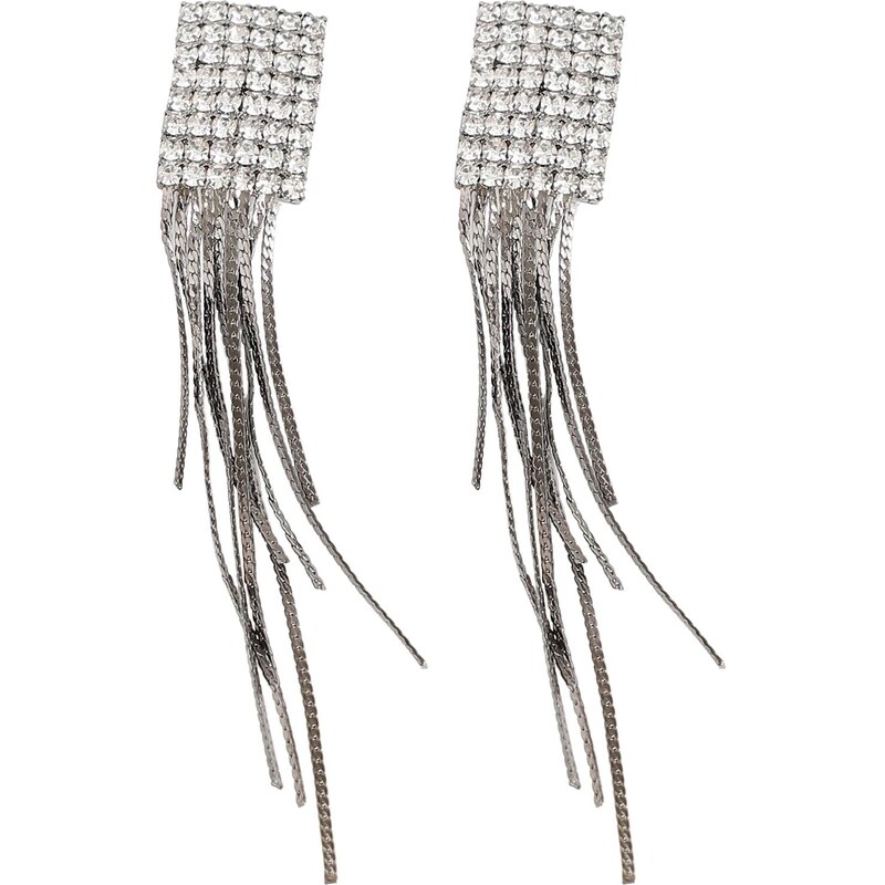 SOHI Náušnice Jacqueline strieborná / priehľadná 65966373