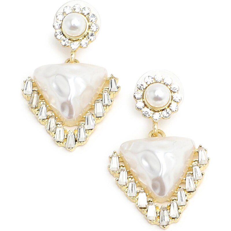 SOHI Náušnice zlatá / biela / perlovo biela 65966409