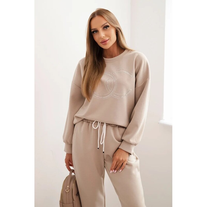 Kesi Dámska súprava z viskózy s ozdobným motívom a nohavicami DI 65291553