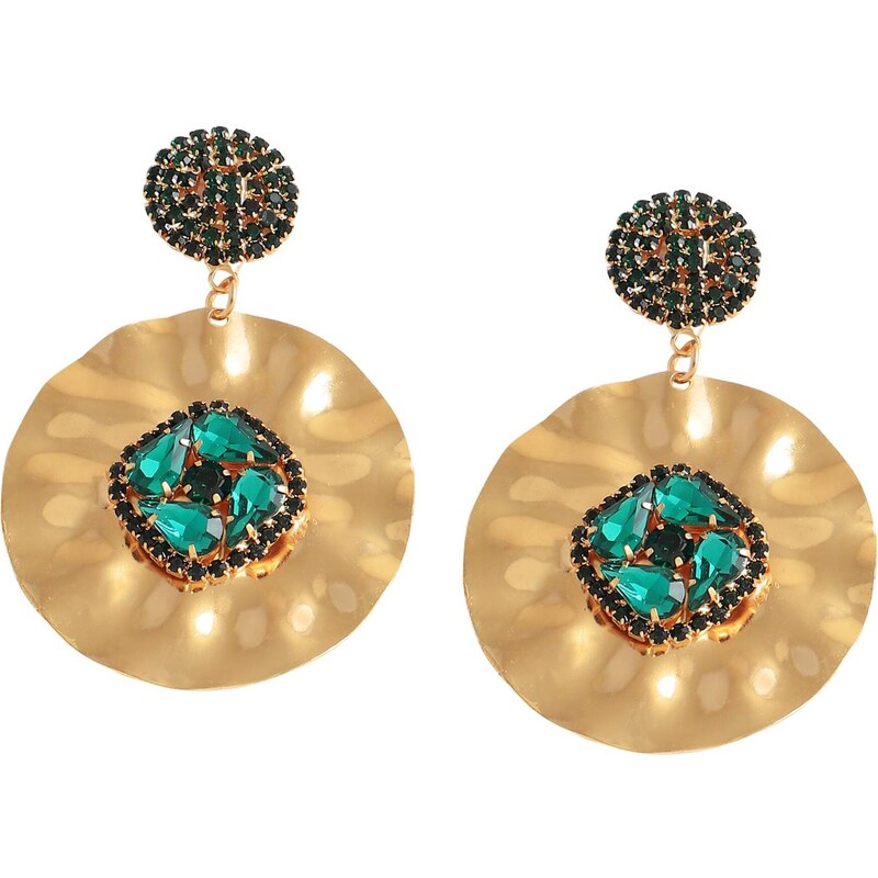 SOHI Náušnice Joyce zlatá / nefritová 65966402