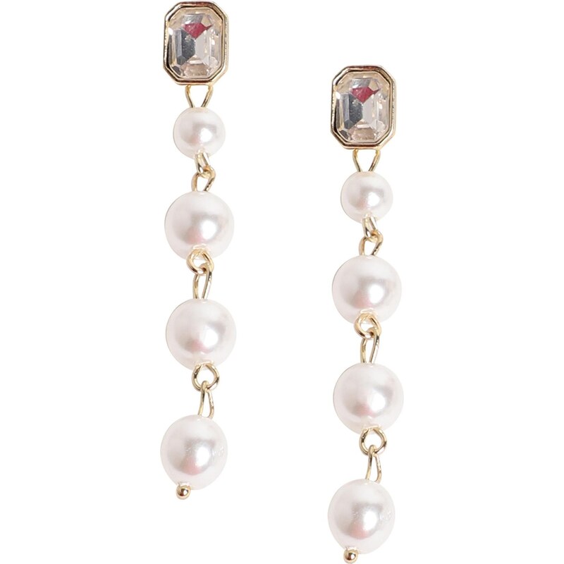 SOHI Náušnice Sikha zlatá / biela 65966464