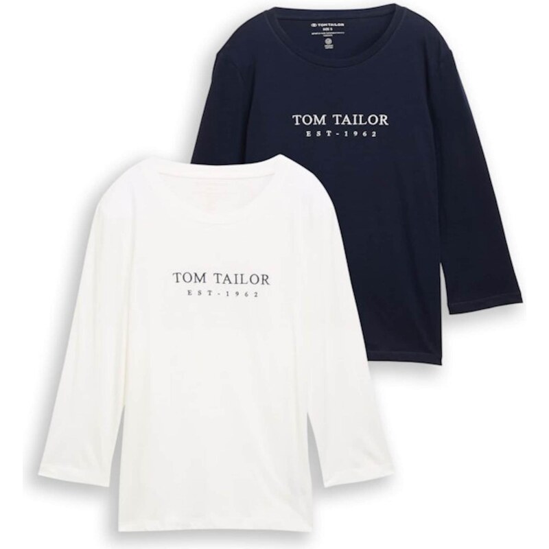 TOM TAILOR Tričko námornícka modrá / biela 65967081