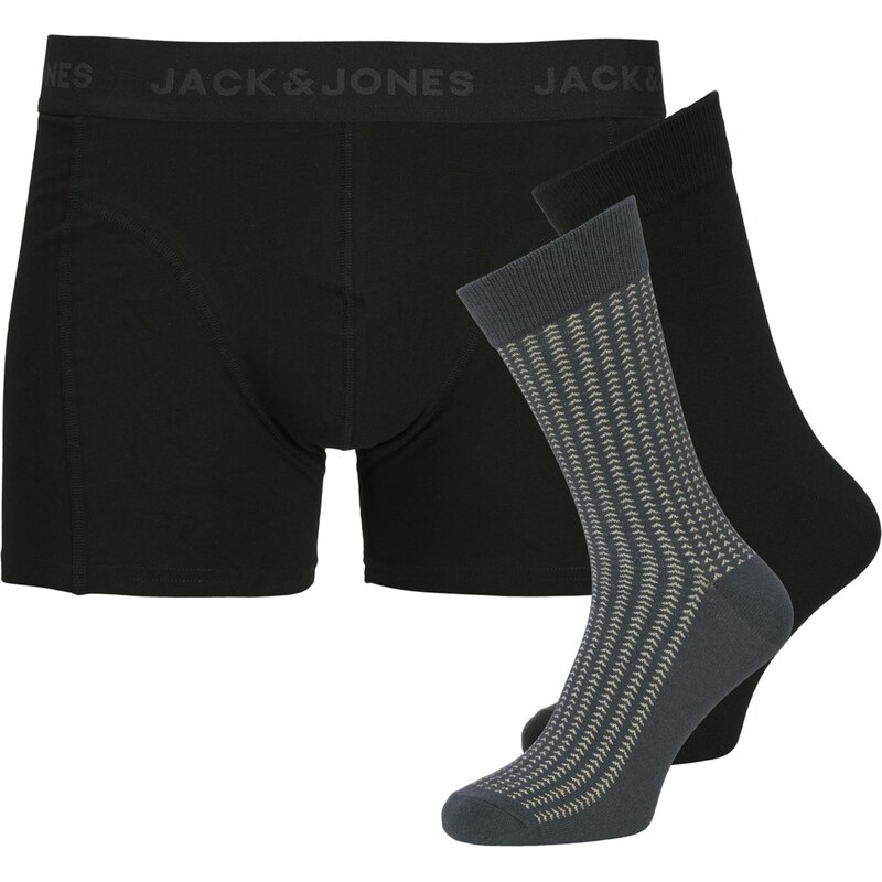 JACK & JONES Boxerky JACTRENT krémová / tmavosivá / čierna 65967238