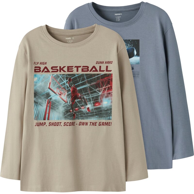 NAME IT Tričko NKMVOTO zafírová / modrosivá / kamenná / tmavočervená 65967298