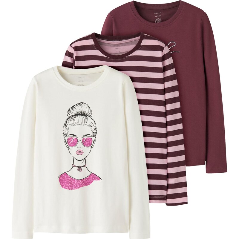 NAME IT Tričko NKFNiana orchideová / cyklaménová / ružová / biela 65967304