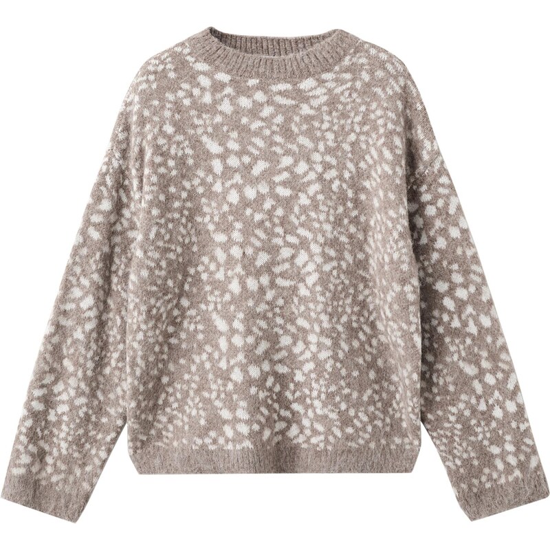 MANGO Sveter Pitiusa hnedá / biela 65967425