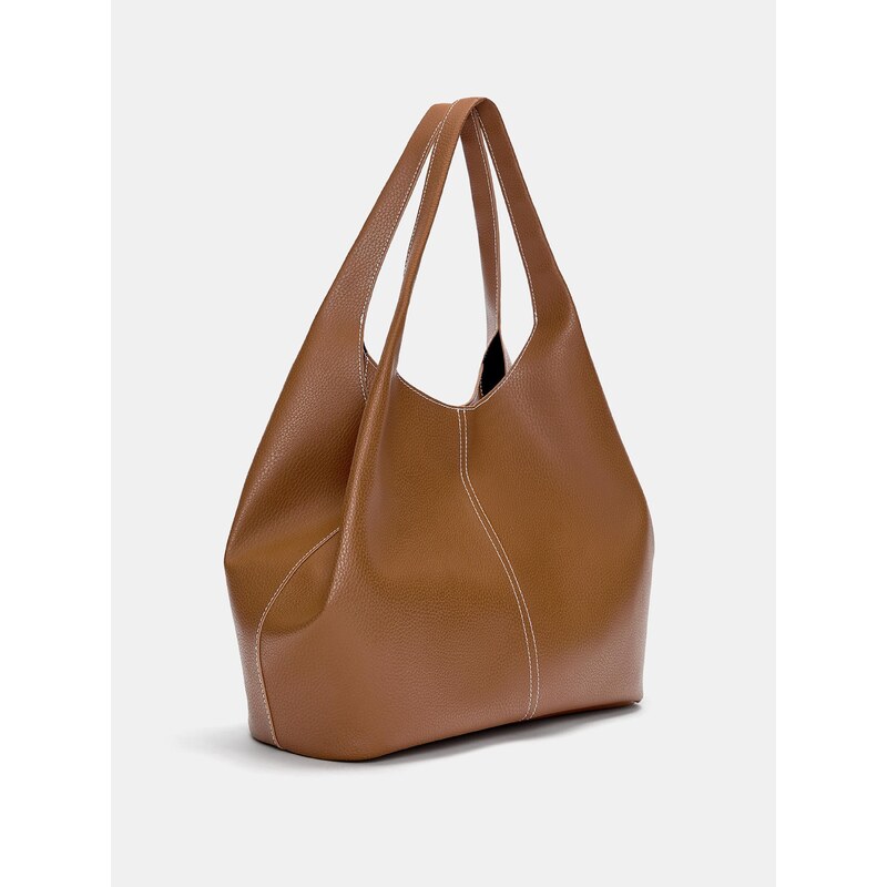 Pull&Bear Shopper farba ťavej srsti