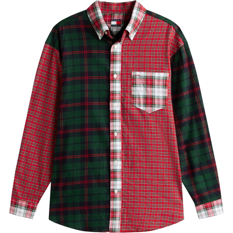 Tommy Jeans Košeľa tmavomodrá / tmavozelená / jasne červená / biela 65967521