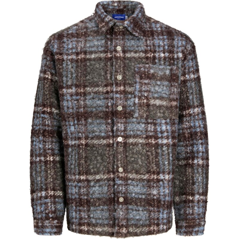 JACK & JONES Košeľa DENVER opálová / čokoládová / sivá melírovaná / 65967563