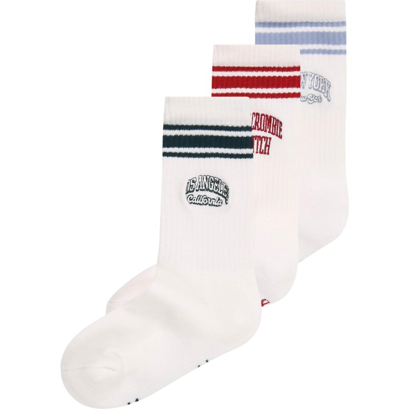 Abercrombie & Fitch Ponožky nebesky modrá / jedľová / rubínová / biela 65967527