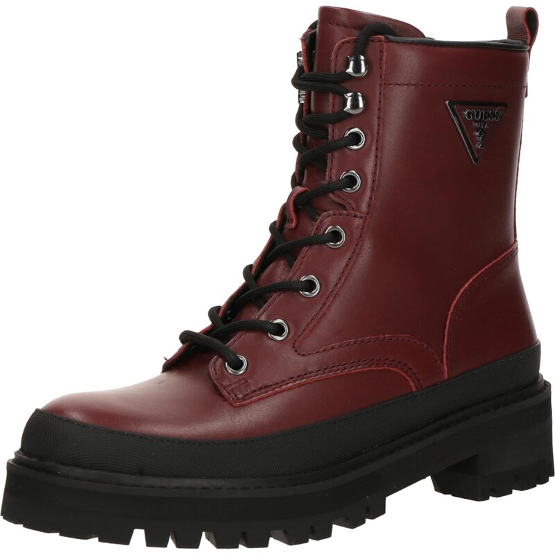 GUESS Šnurovacie členkové čižmy BADA2 vínovo červená 65967599