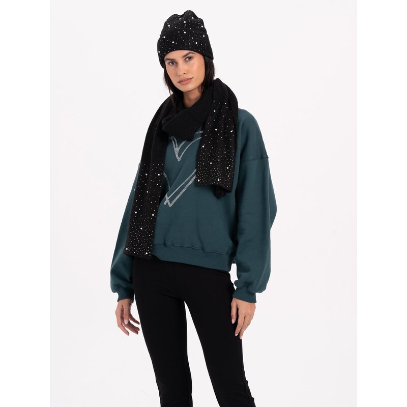 MYLAVIE by Sarah Harrison Šál Knitted scarf with glitter čierna / 65967805