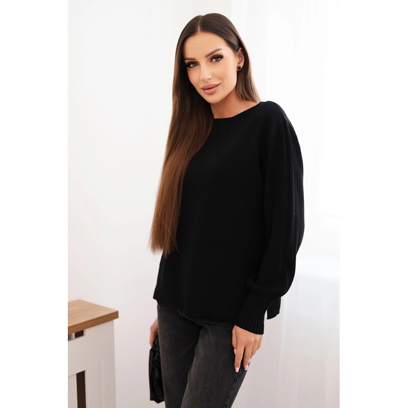 Kesi Włoski Dámsky viskózový sveter s dlhým rukávom a rozparkom po 65960379