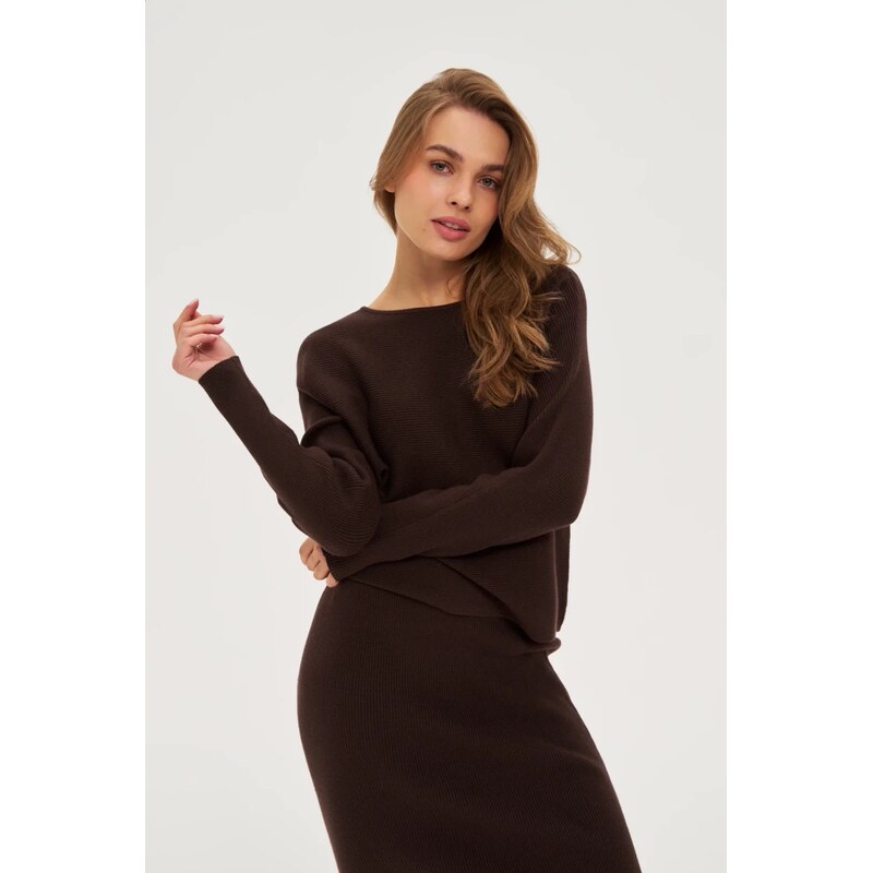 Marisse WOMENS SWEATER Z-SW-4801 BROWN 65960476