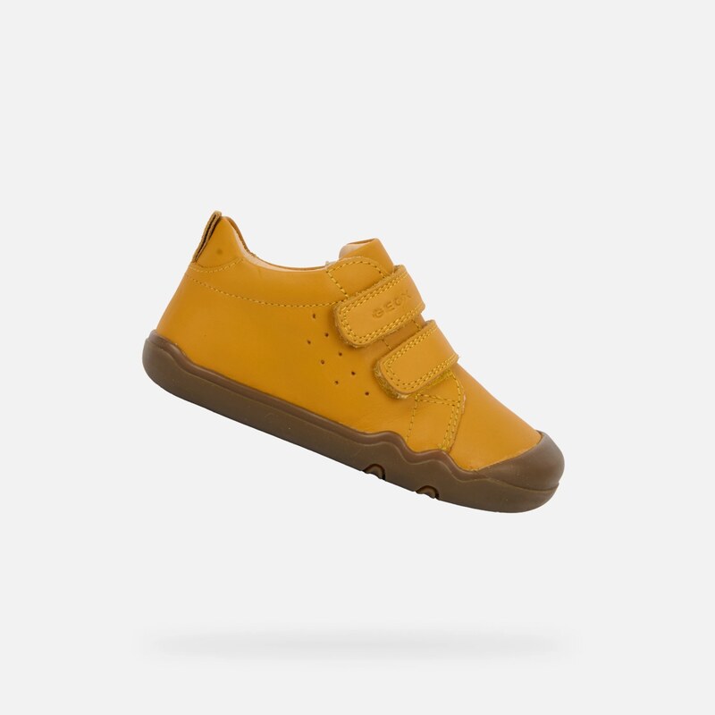 Chlapčenské barefoot topánky pre prvé krôčiky Geox Steppieup žltá 65970025