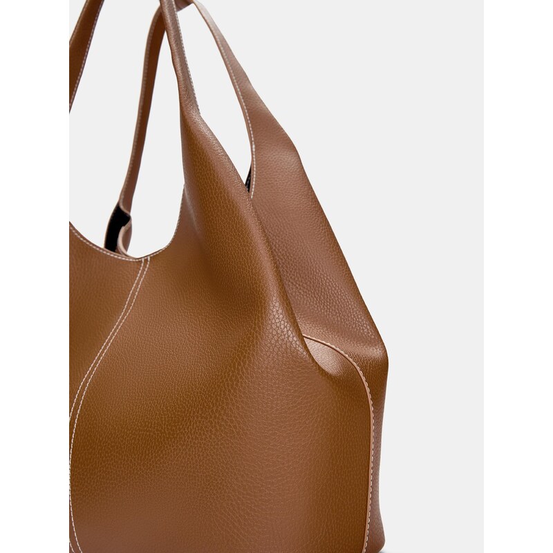 Pull&Bear Shopper farba ťavej srsti