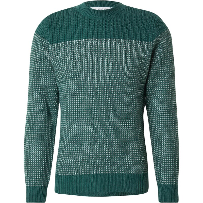 ABOUT YOU Sveter Linus tmavozelená / biela 66057365