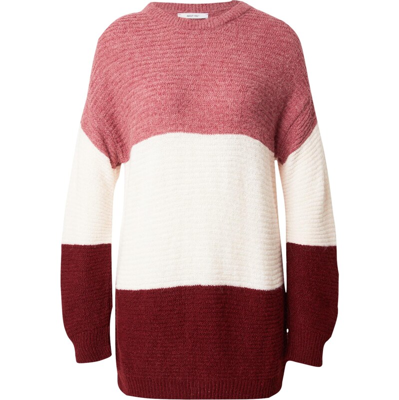 ABOUT YOU Sveter Larissa krémová / staroružová / bordová 66057384