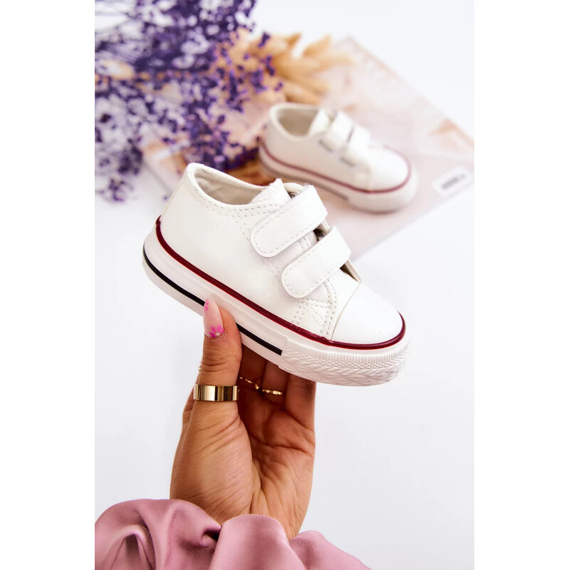 Kesi Dětské Kůže tenisky se suchým zipem Bílé Foster 49786399