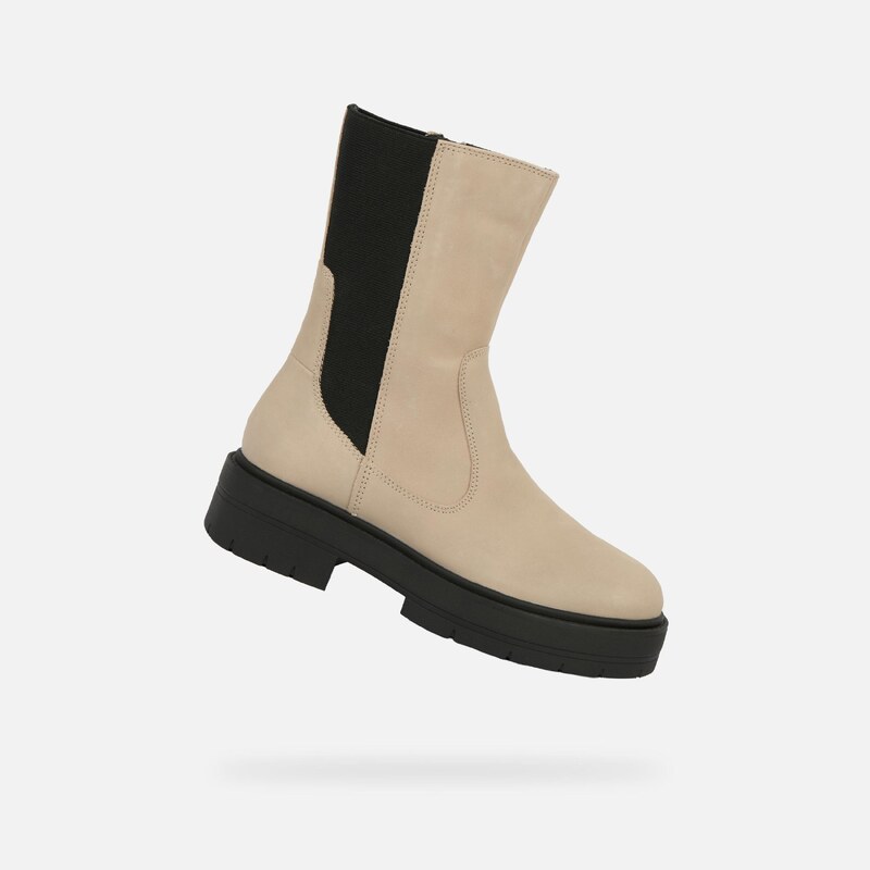 Beige Geox Spherica EC7 Womens Ankle Boots - Ladies 65782210