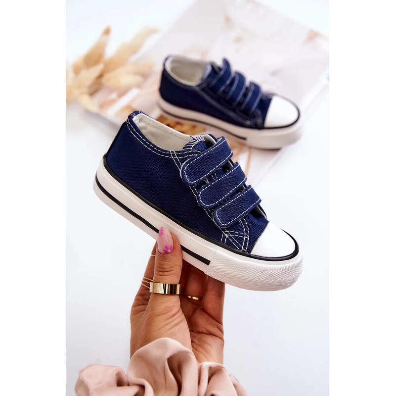 Kesi Dětské tenisky na suchý zip námořnická modrá Bernie 55727159