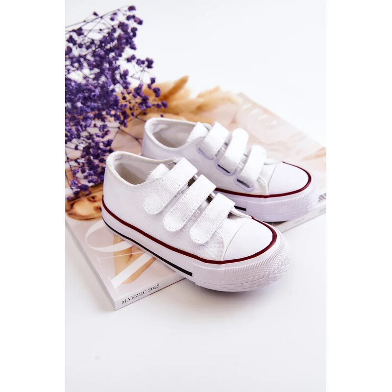 Kesi Dětské tenisky na suchý zip Bílý Bernie 55727156