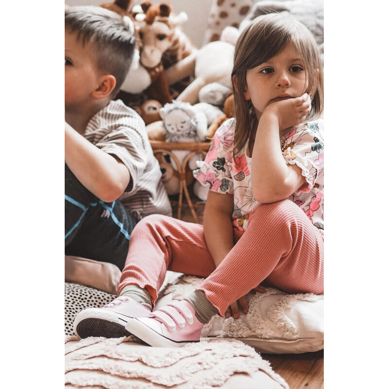 Kesi Dětské tenisky na suchý zip růžove Bernie 55727158