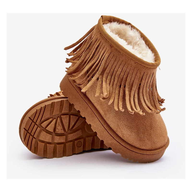 Kesi Zateplené dětské sněhule s ozdobnými třásněmi Camel Nimia 55677960