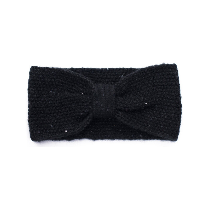 Artofpolo Dámska pletená zimná čelenka s flitrami Čierna 65222927