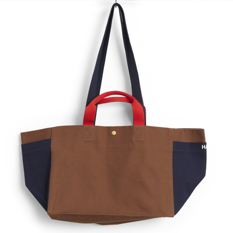 HAY Bavlnená taška Weekend Bag S Brown Multi 65972383