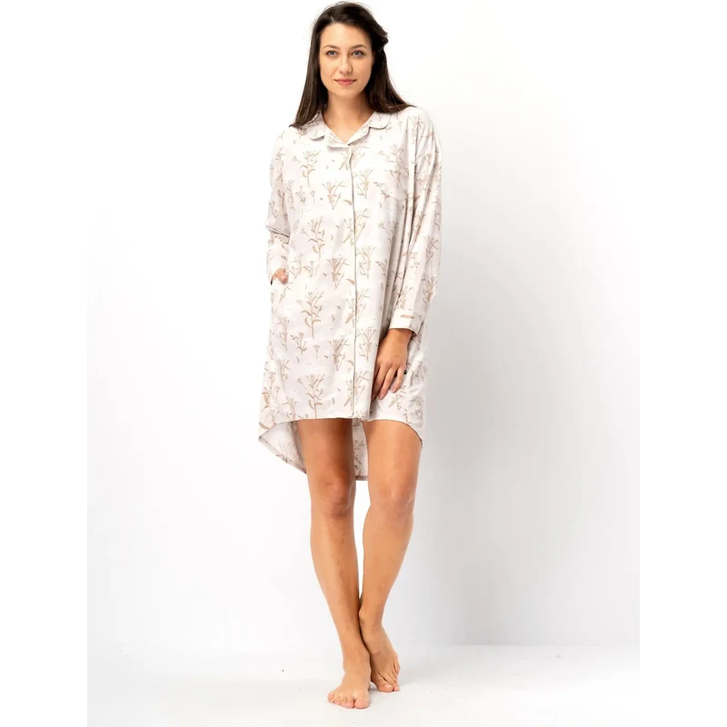 Dámska košeľa s gombíkmi Key LND 567 2XL-4XL 65973222