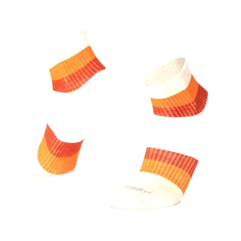 ORLIK RIBBON členkové pruhované merino ponožky Moose biela 1 pár S 65973289