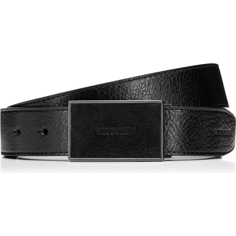 Wittchen Pánsky kožený čierny opasok s koženou prackou – elegancia s 66897847
