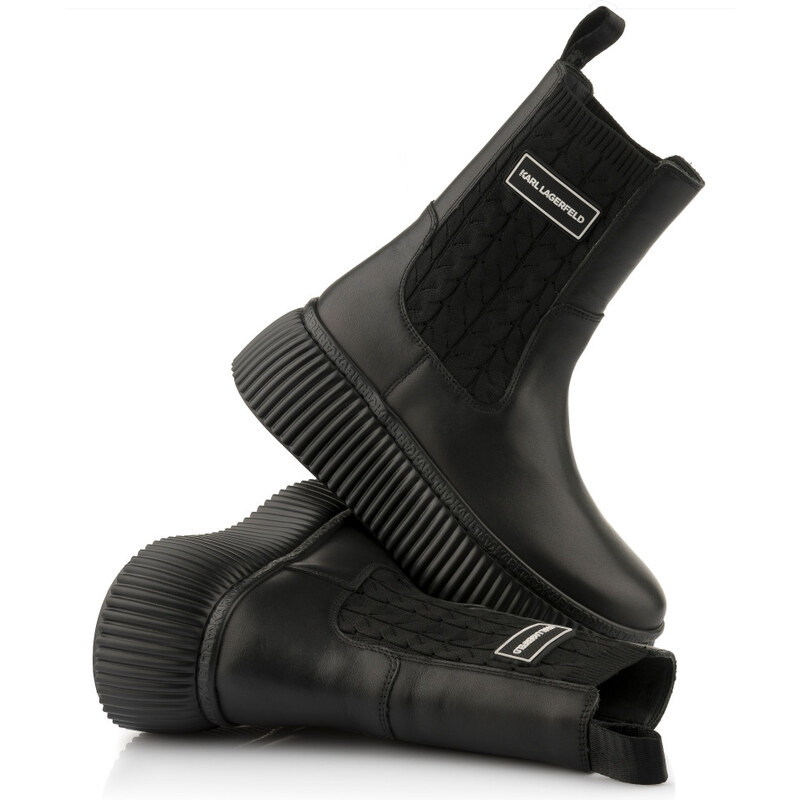 ČLENKOVÁ OBUV KARL LAGERFELD KREEPER LO KABLE KNIT BOOT 67047566