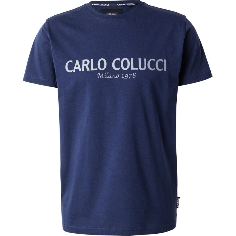 Carlo Colucci Tričko Di Comun námornícka modrá / sivá 65979217