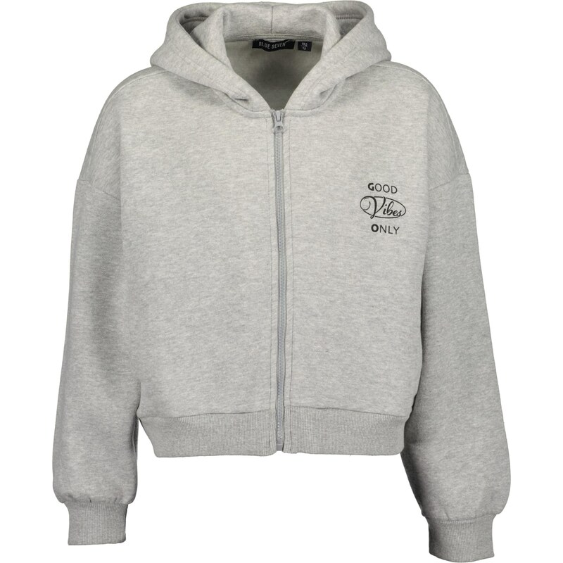 BLUE SEVEN Tepláková bunda sivá melírovaná / čierna 65979627