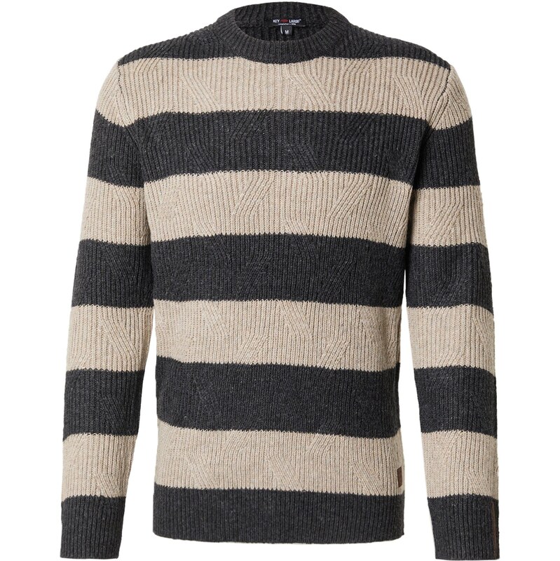 Key Largo Sveter HARRY béžová melírovaná / čierna melírovaná 65992231
