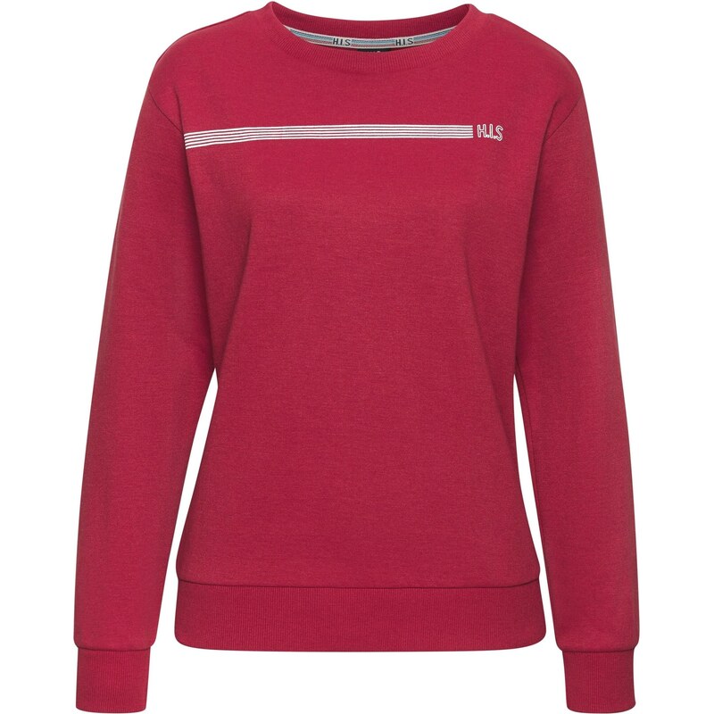 H.I.S Mikina karmínovo červená / biela 65980742