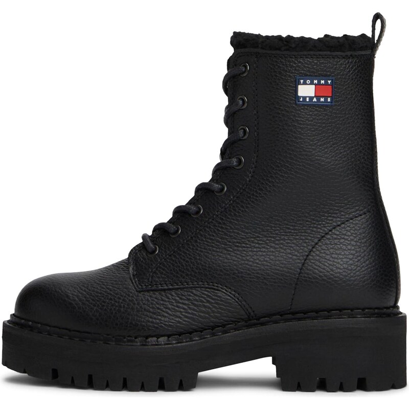 Tommy Jeans Šnurovacie členkové čižmy čierna 65980868