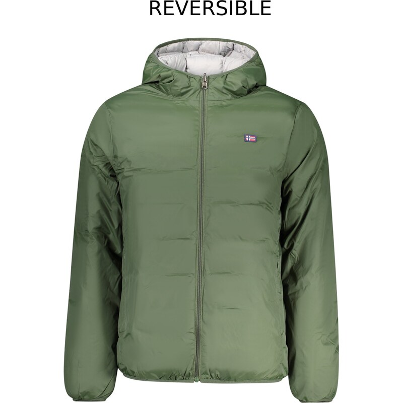 Pánska Reverzibilná Bunda s Kapucňou NORWAY 1963 Zelená Army Green 67562064