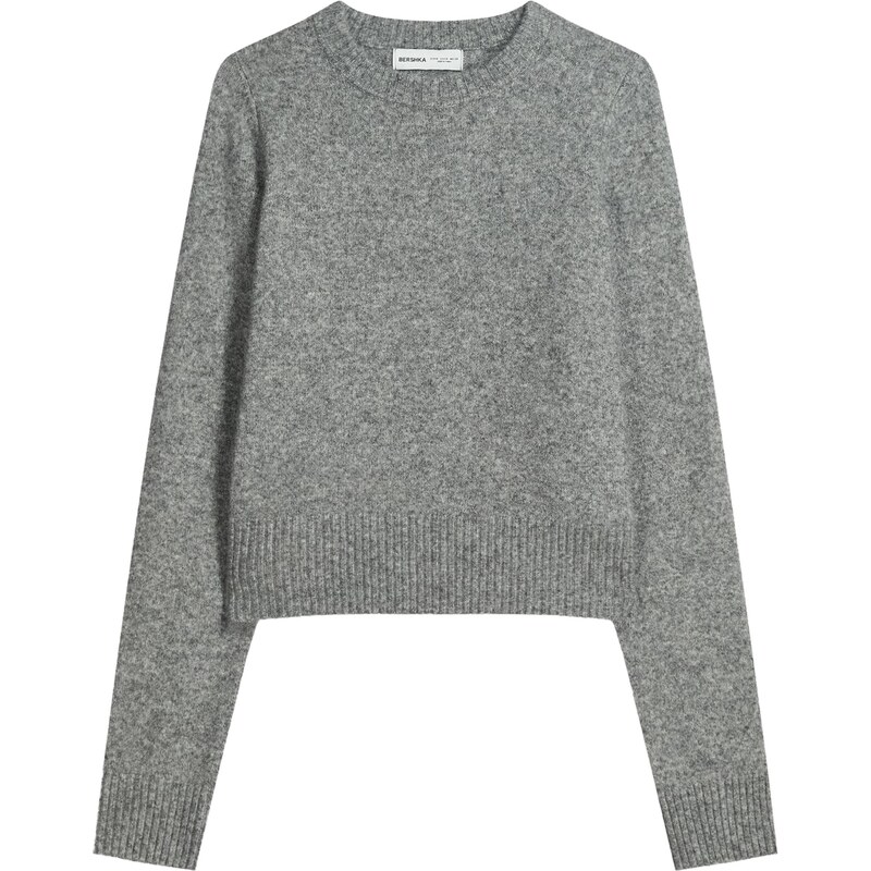 Bershka Sveter sivá melírovaná 66026866