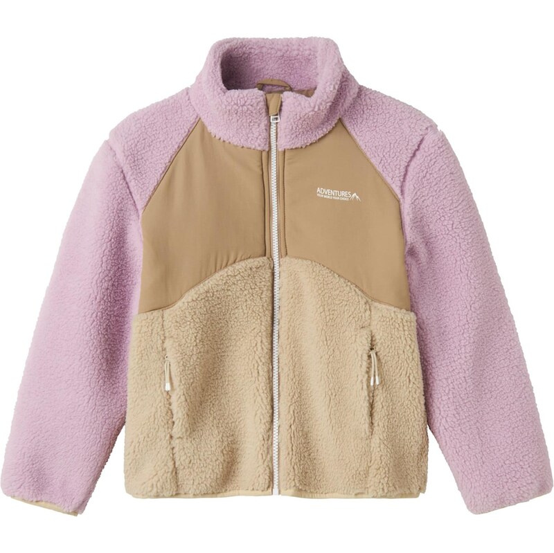 NAME IT Flisová bunda béžová / krémová / orchideová 65981524