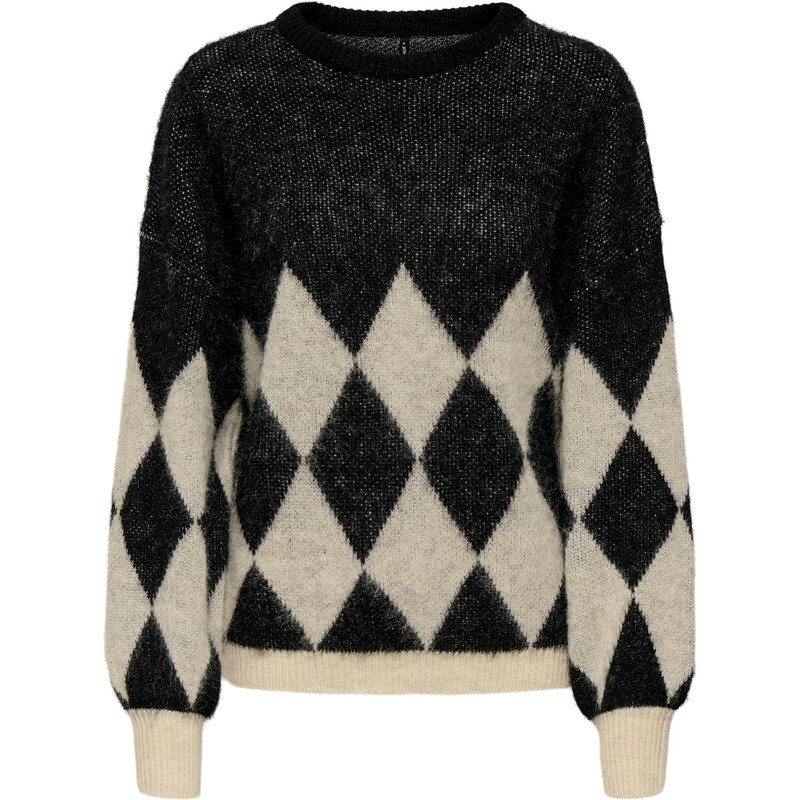 ONLY Sveter NOEME béžová / čierna 65981564