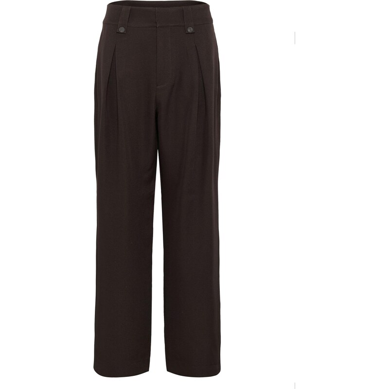 My Essential Wardrobe Nohavice s pukmi tmavohnedá 65982048